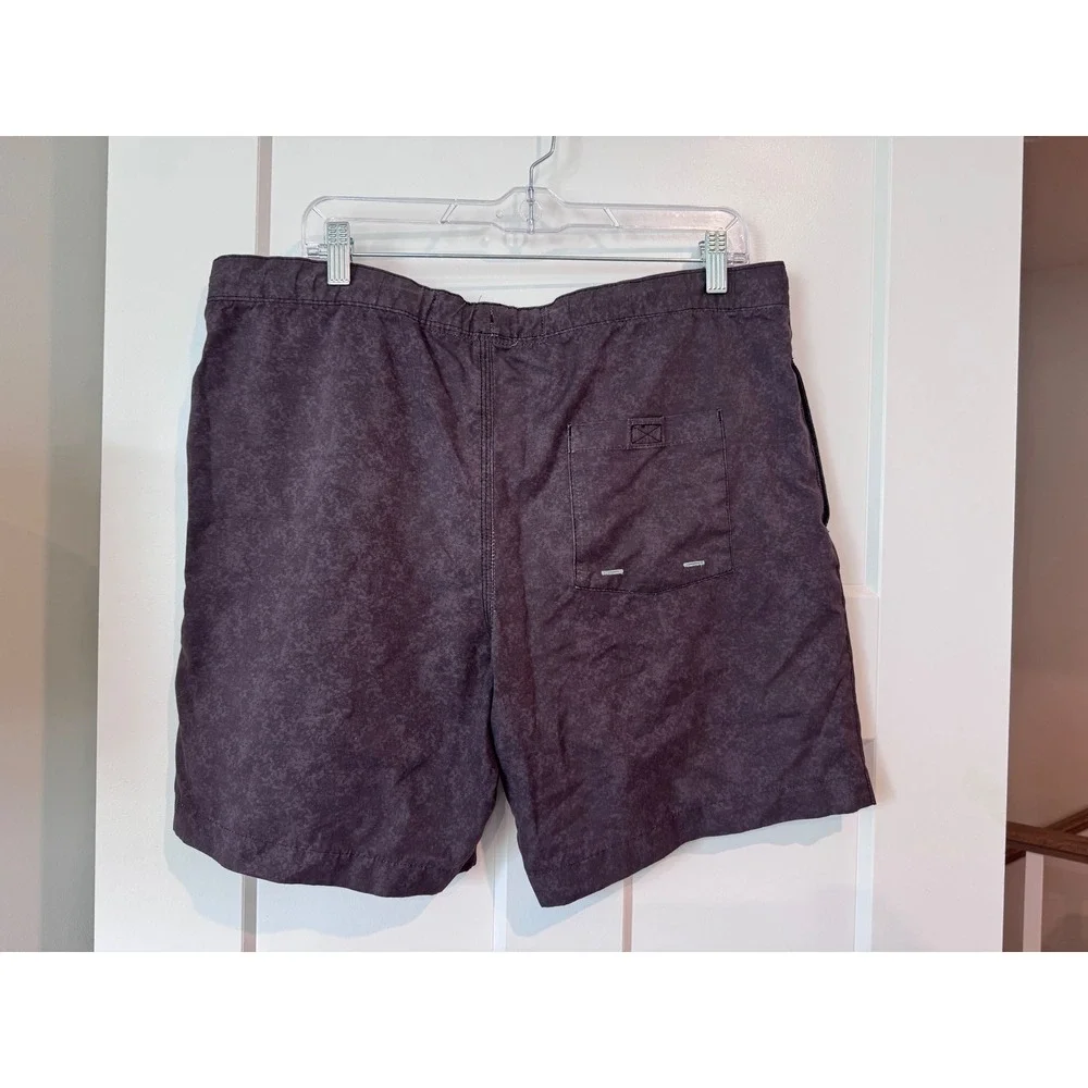 Modern Amusement Mens Purple Marbled Swim Trunks Drawstring Mesh Lined Size M